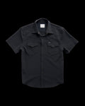 Closeup detail view of Men's Performance Western Pearl Snap SS - Black