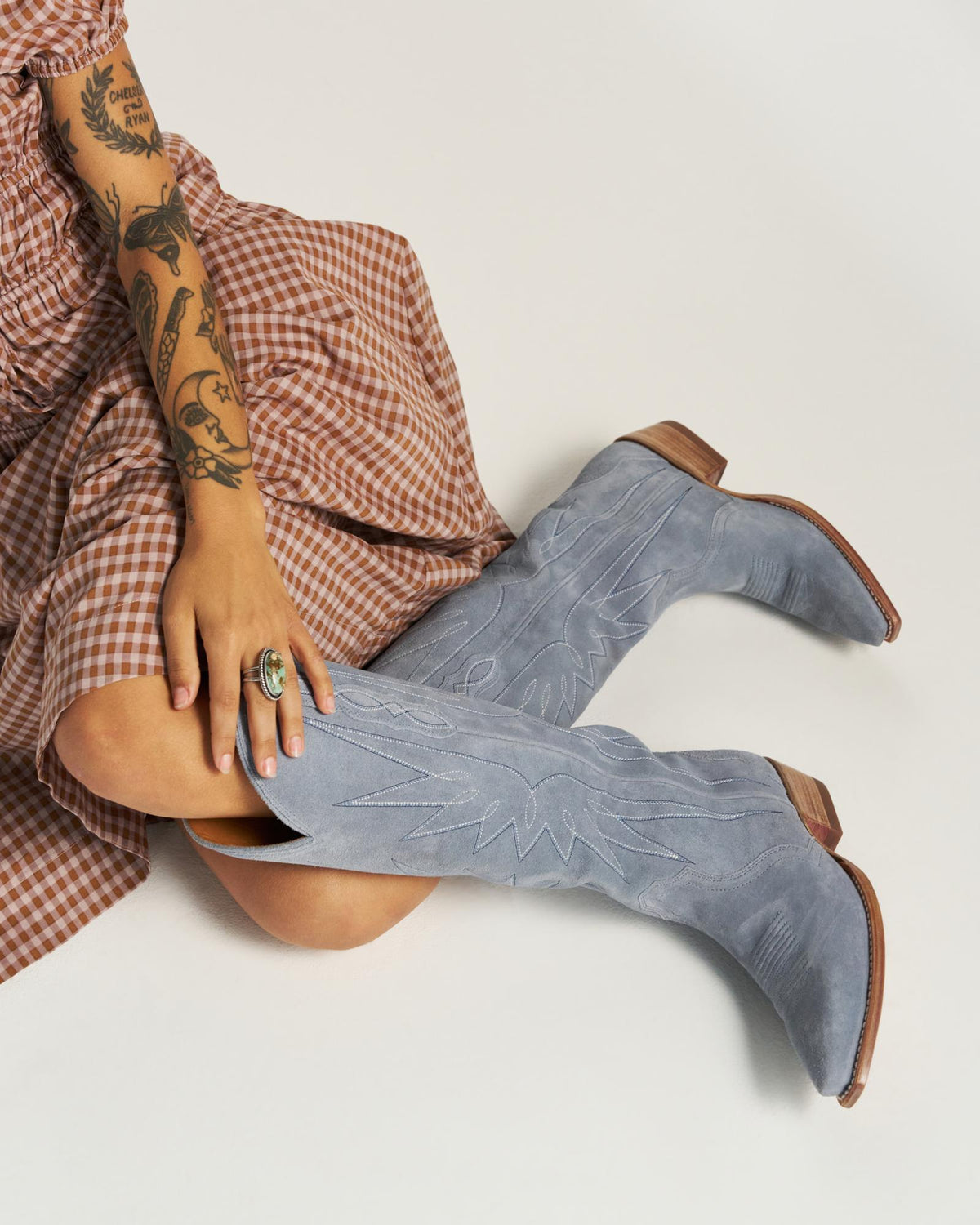 View of The Loretta - Chambray Suede