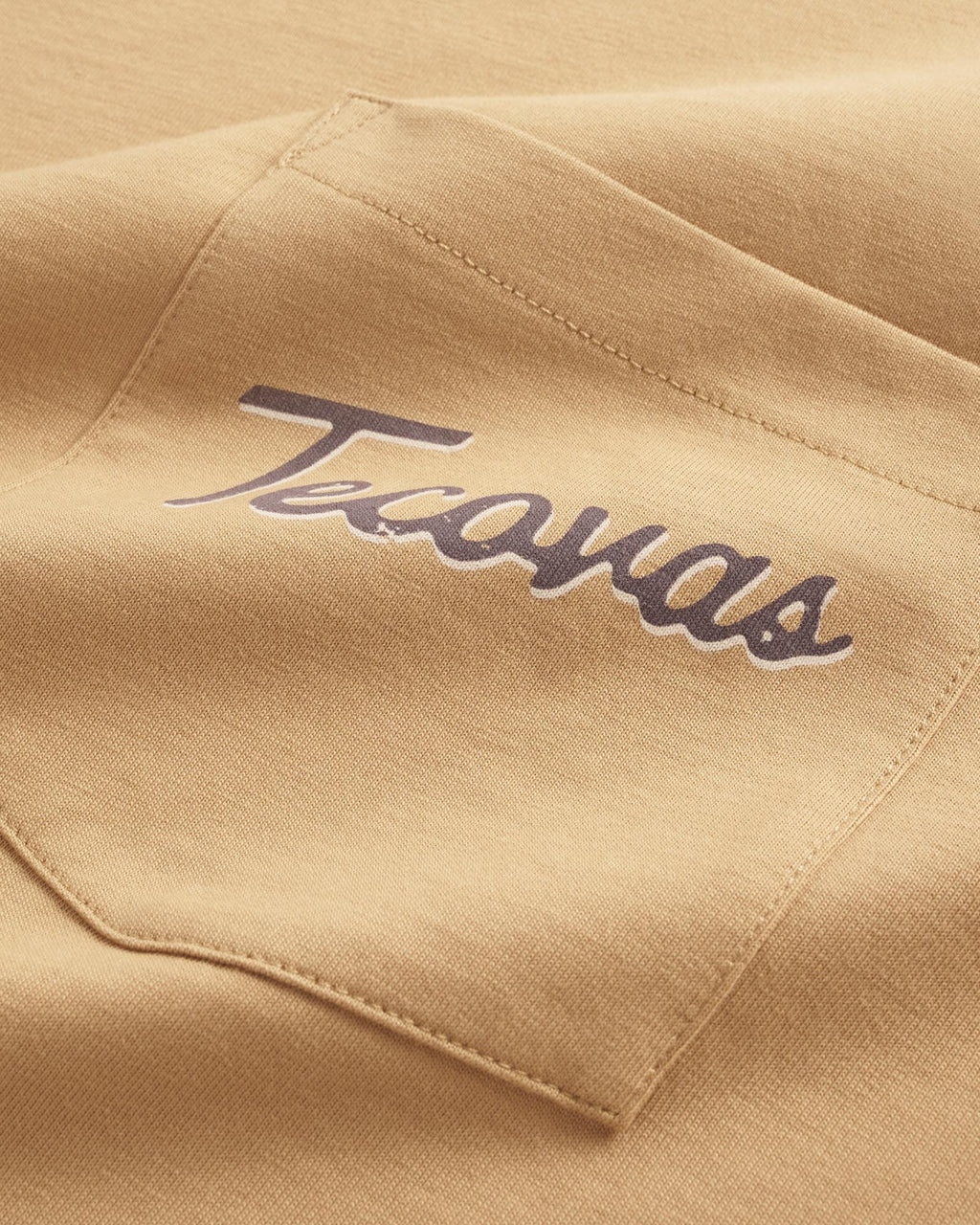 Closeup detail view of Men's Store Front Pocket T-Shirt - Khaki/Multi