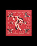 Front view of Bucking Bronco Bandana - Red on plain background