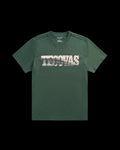 Front view of Men's Letter Fill T-Shirt - Hunter Green on plain background