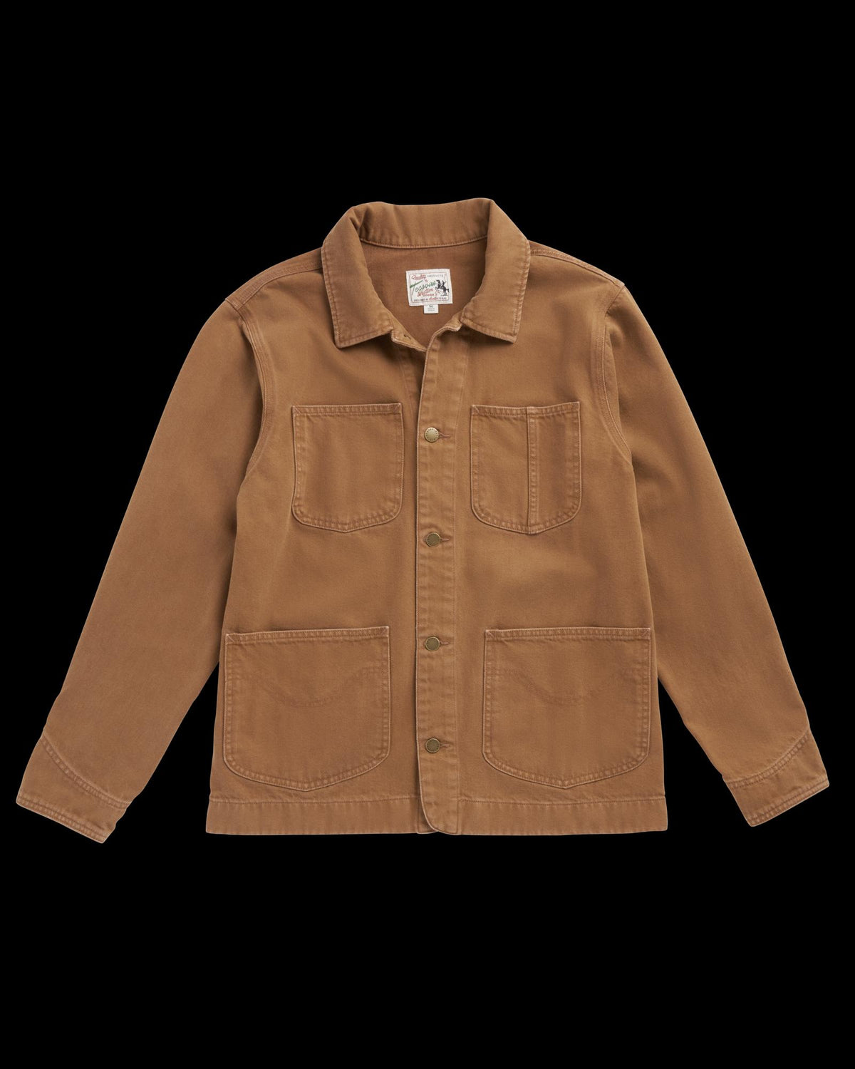 Front view of Men's Chore Jacket - Washed Tobacco on plain background