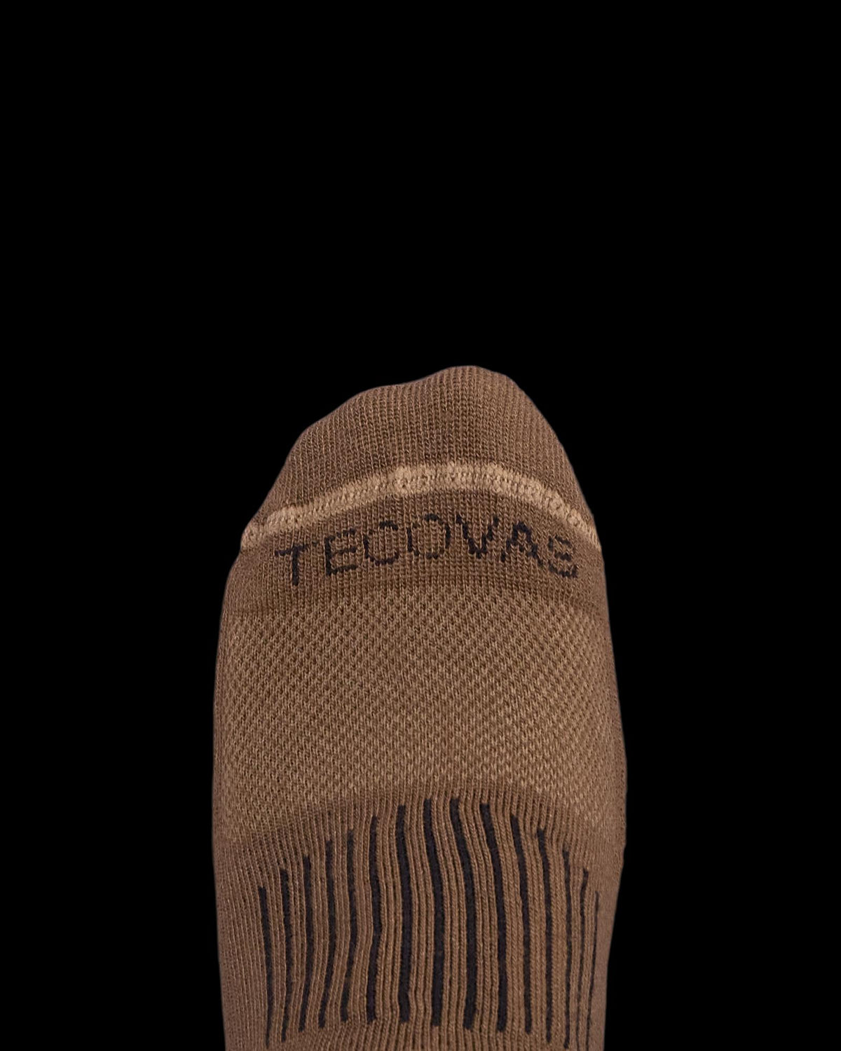 Toe view of Crew Socks (3-Pack) - Brown/Tan/Black on plain background