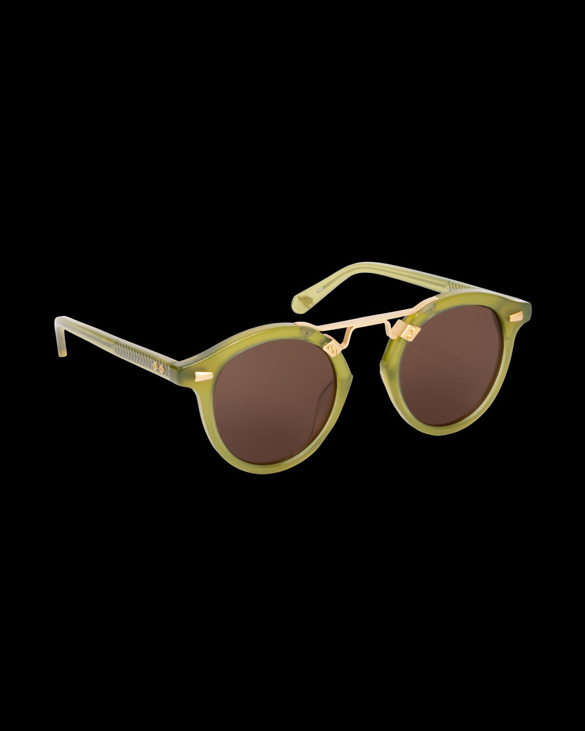 Quarterfront view of Tecovas x KREWE STL II - Cactus 18K on plain background