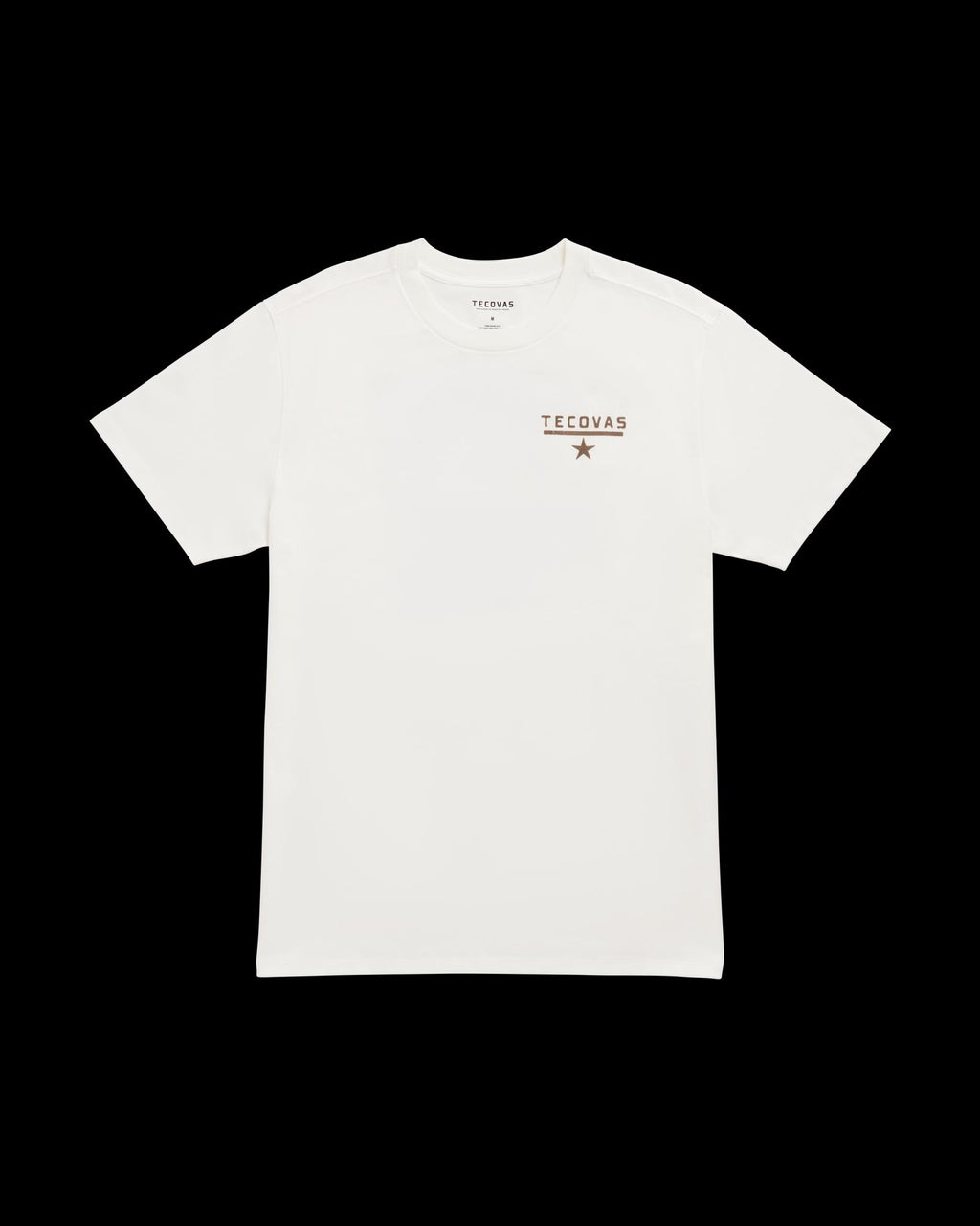 Front view of Men's Quality and Looks T-Shirt - Bone/Brown on plain background