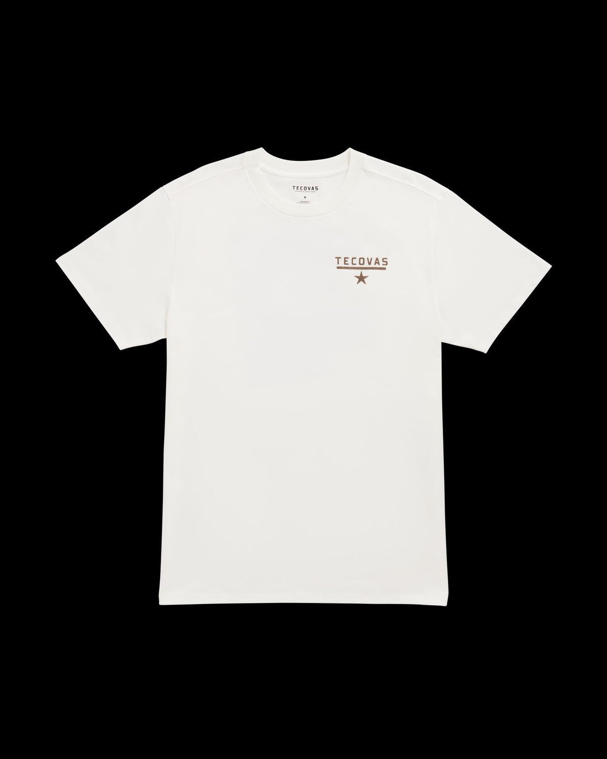 Front view of Men's Quality and Looks T-Shirt - Bone/Brown on plain background