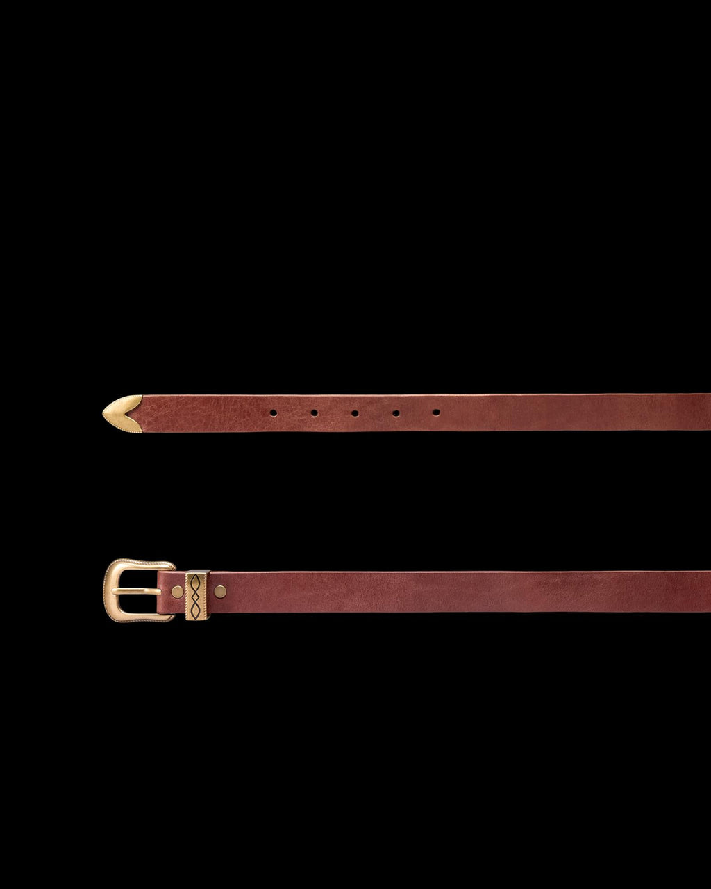 Closeup view of Women's 3 Piece Belt - Brandy