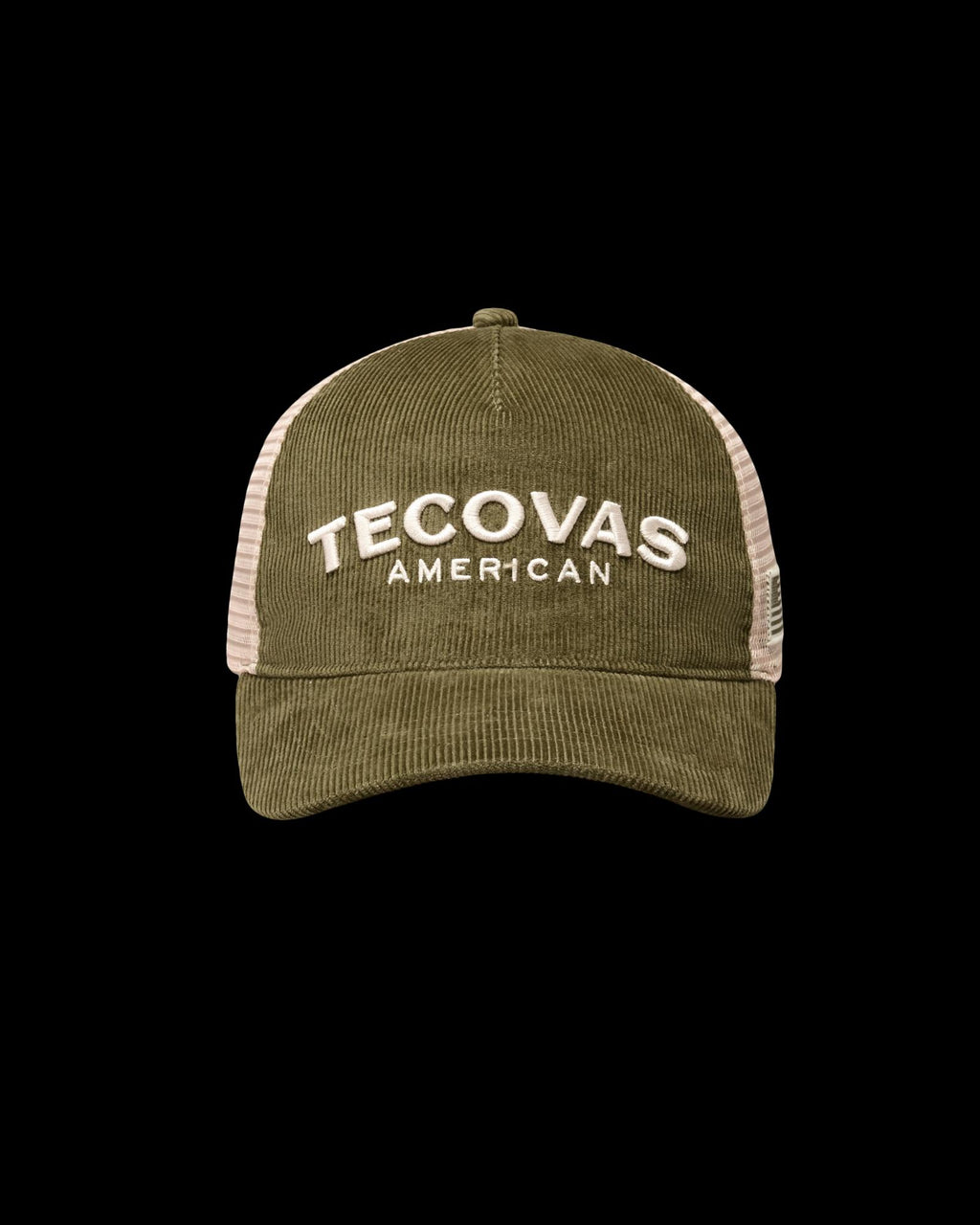 Front view of Corduroy Tecovas American Trucker - Olive on plain background