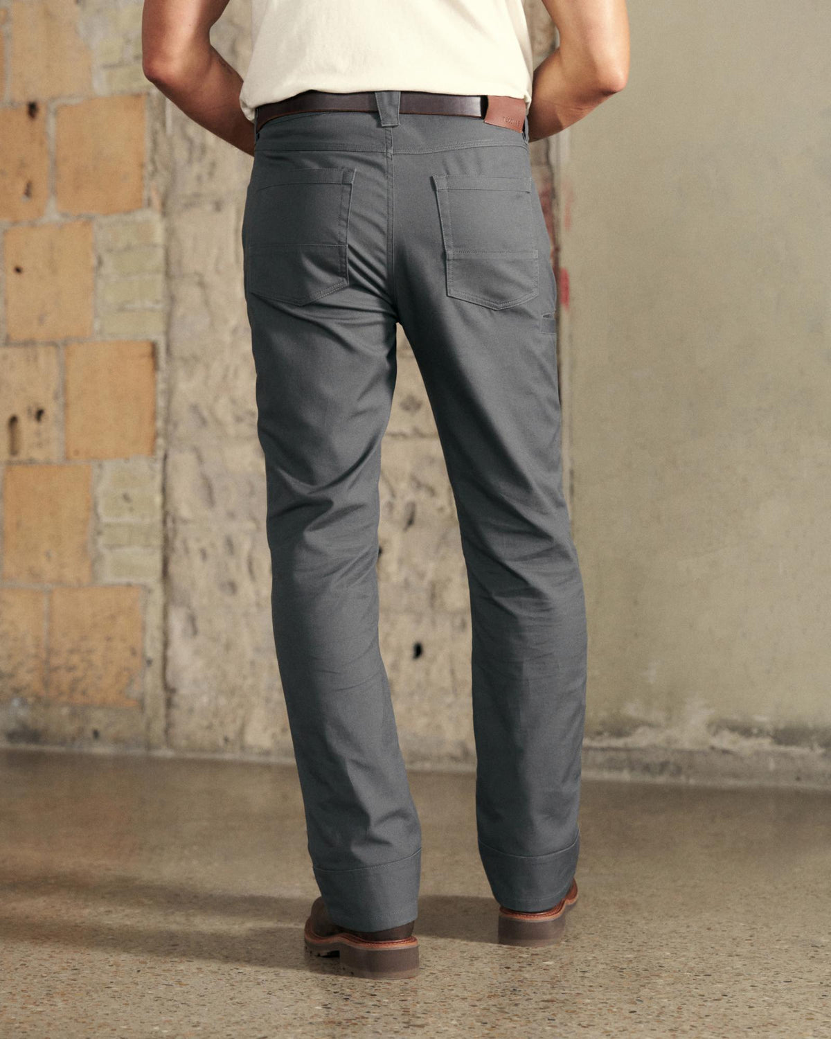 Back view of Men's Work Pant - Asphalt on model