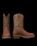 Pair view of LongHaul Waterproof Square Soft Toe Work Boot - Rust Cowhide on plain background