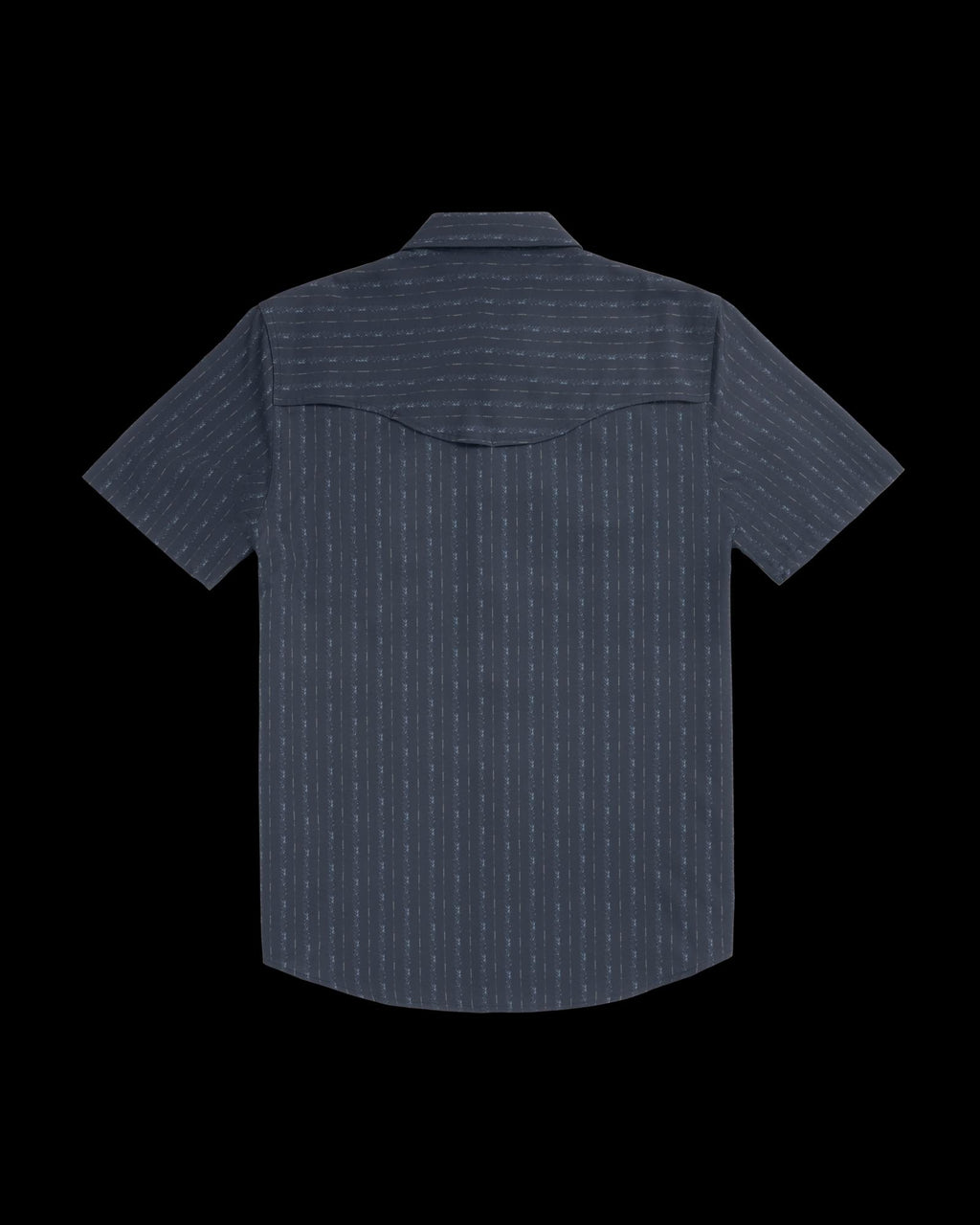 Closeup detail view of Men's Performance Western Short Sleeve Pearl Snap - Dark Navy/Multi