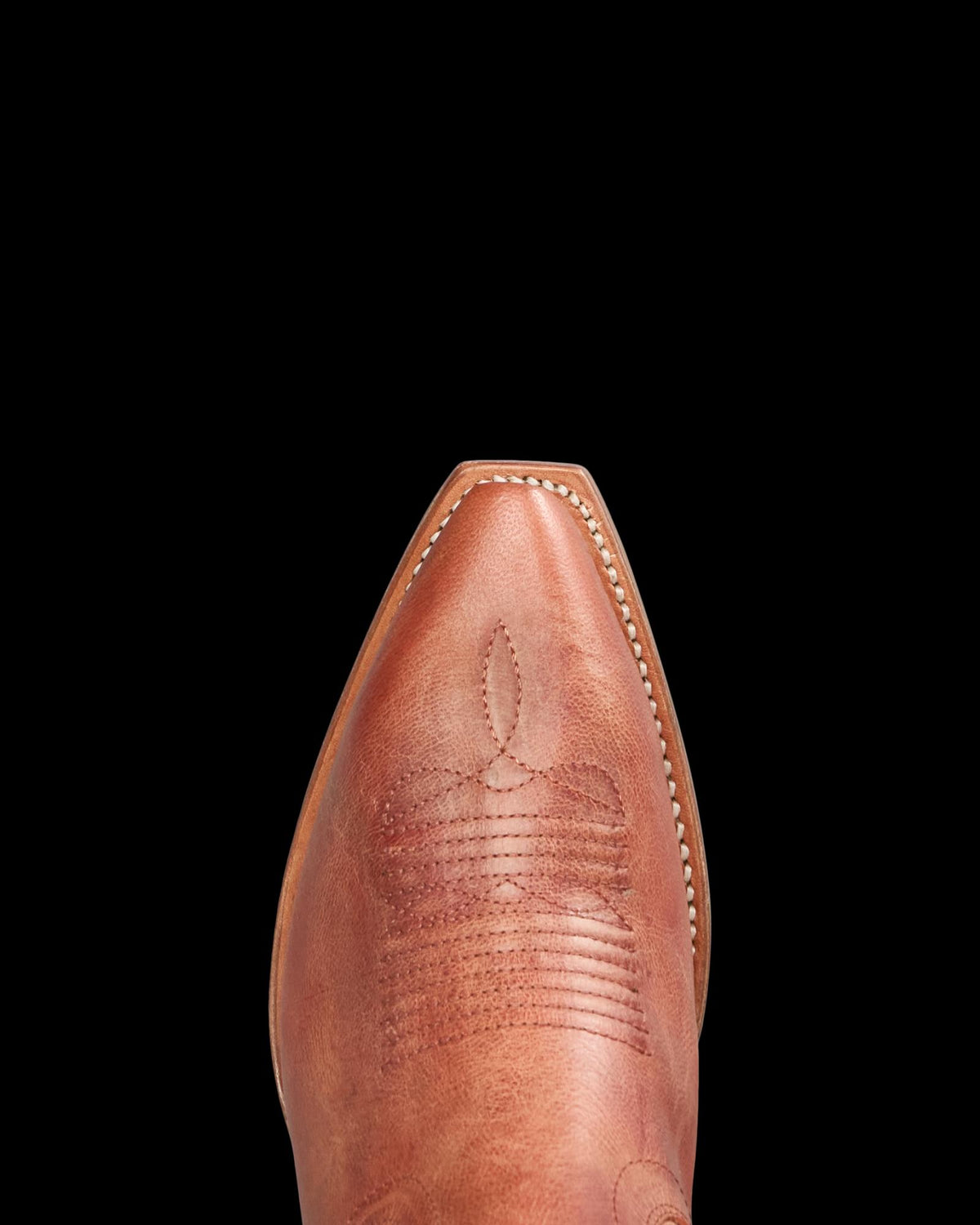 Toe view of The Annie - Amber Goat on plain background