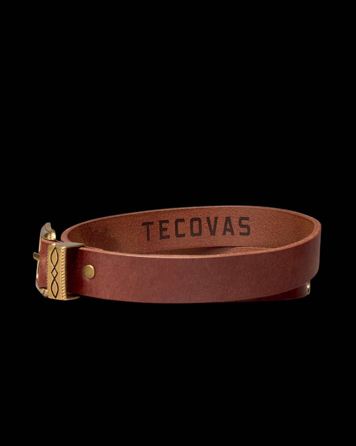 Back view of Women's 3 Piece Belt - Brandy on plain background