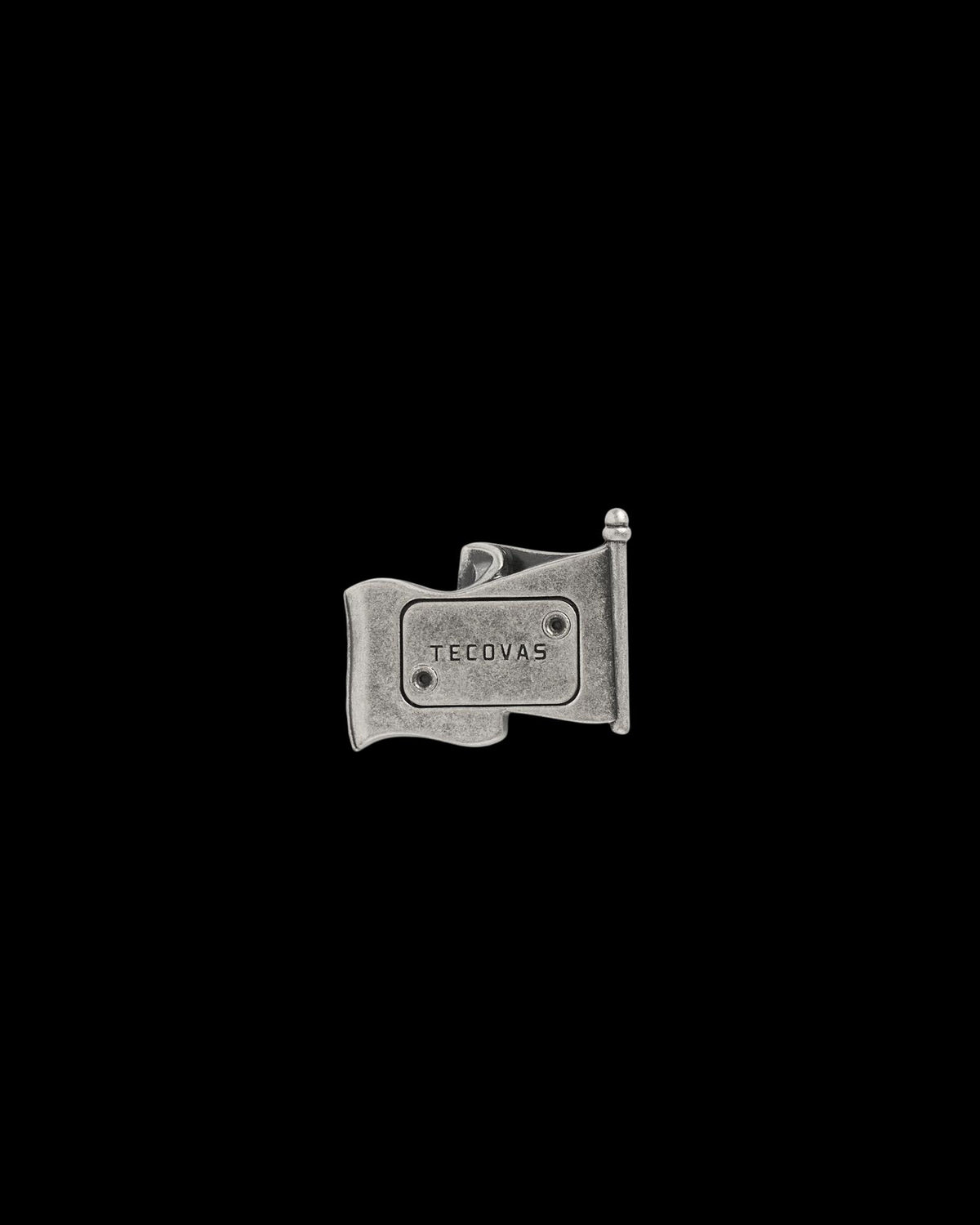 Back view of American Flag Magnetic Hat Pin - Dark Antique Nickel on plain background