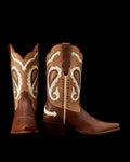 Pair view of The Sadie Vintage - Brown Multi Cowhide on plain background