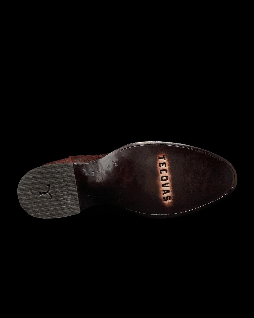 Sole view of The Earl - Hazelnut Ostrich on plain background