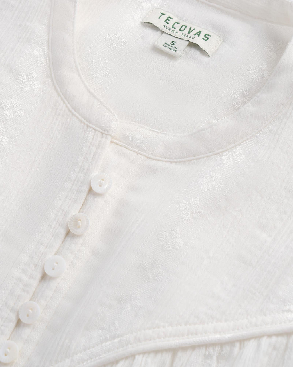 Closeup detail view of Women's L/S Woven Blouse - White