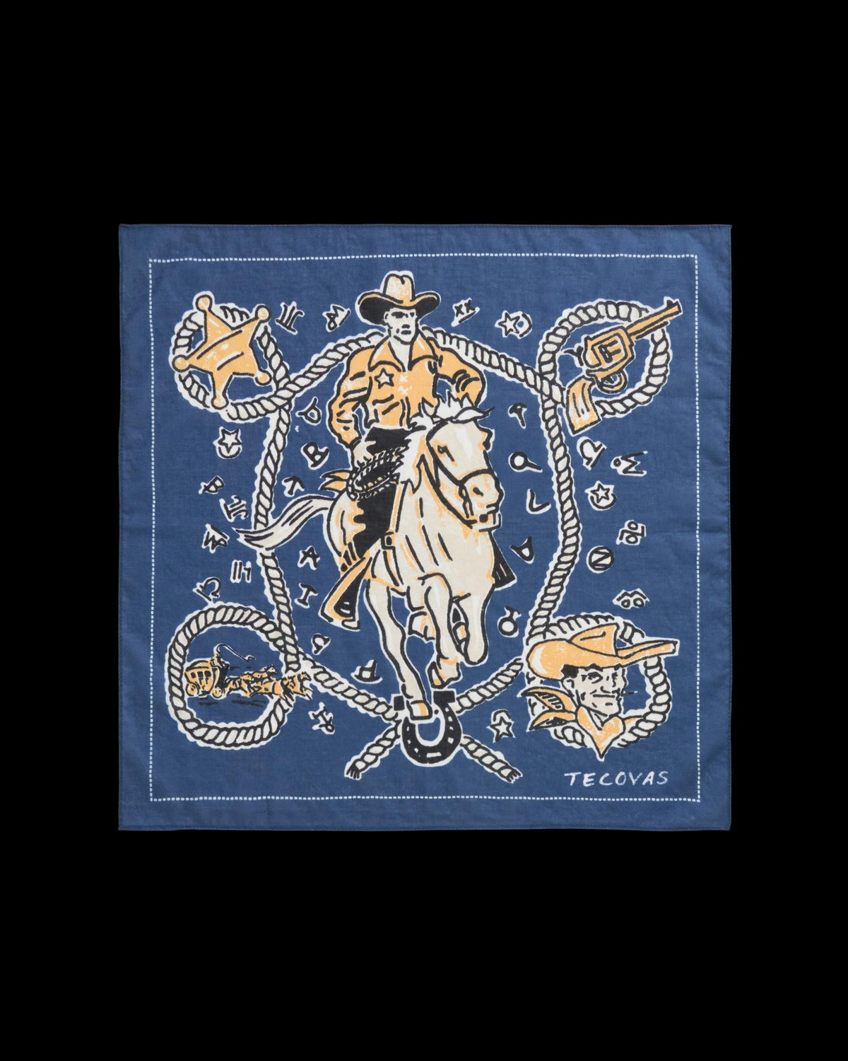 Front view of Sheriff Bandana - Navy on plain background