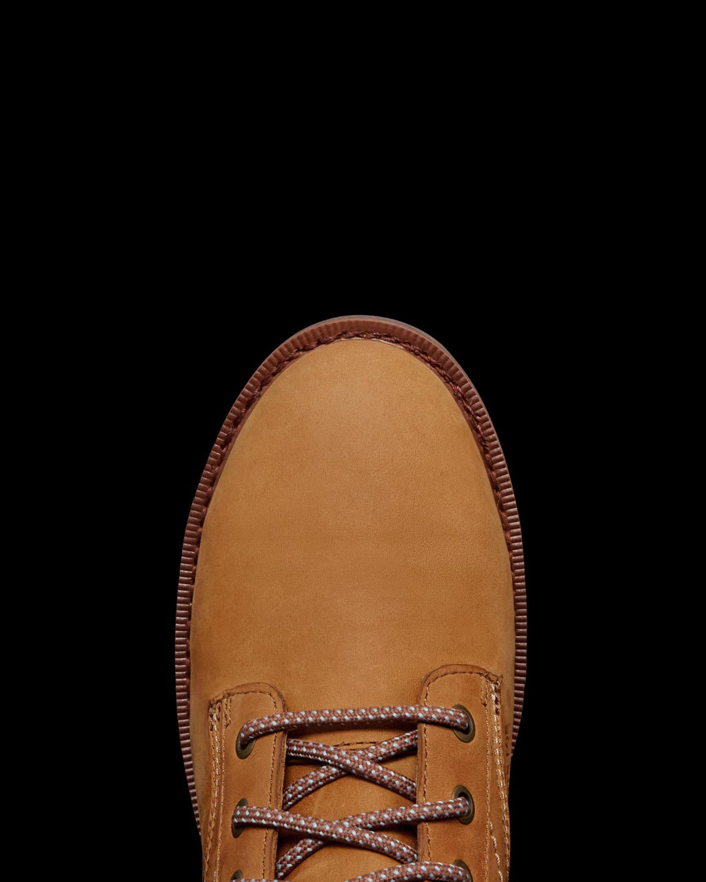 Toe view of LongHaul Waterproof Lace Up Composite Toe Work Boot - Light Tan on plain background