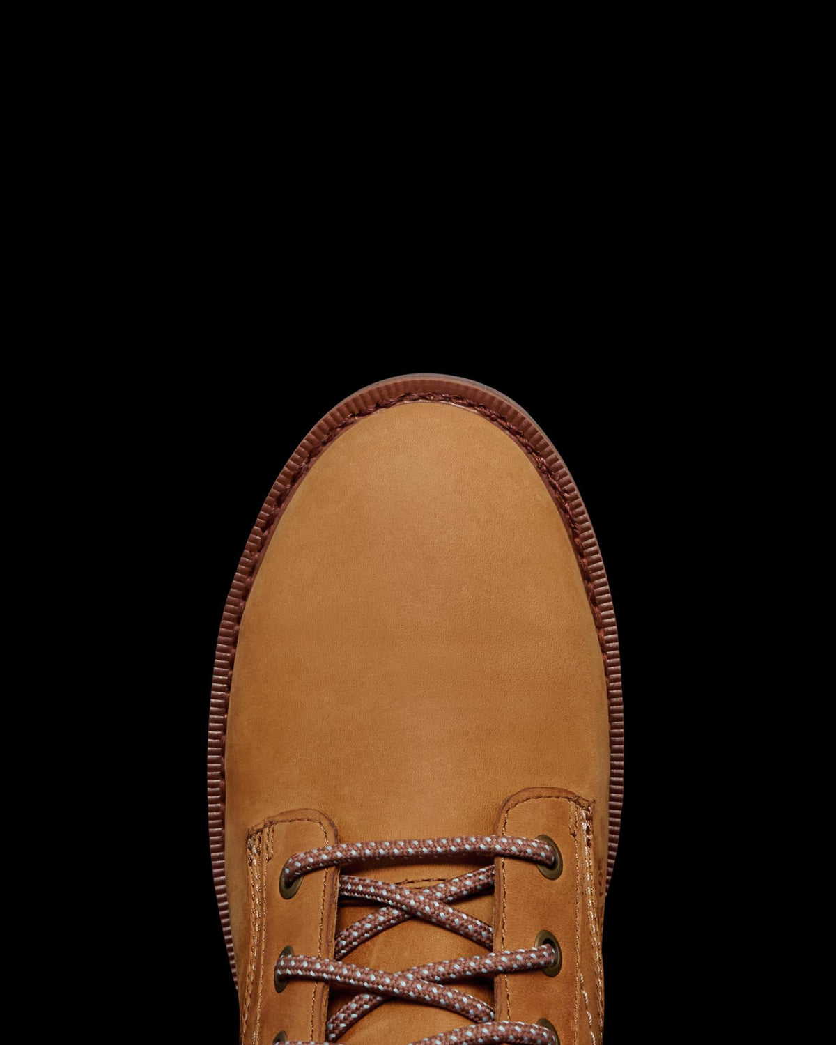 Toe view of LongHaul Waterproof Lace Up Composite Toe Work Boot - Light Tan on plain background
