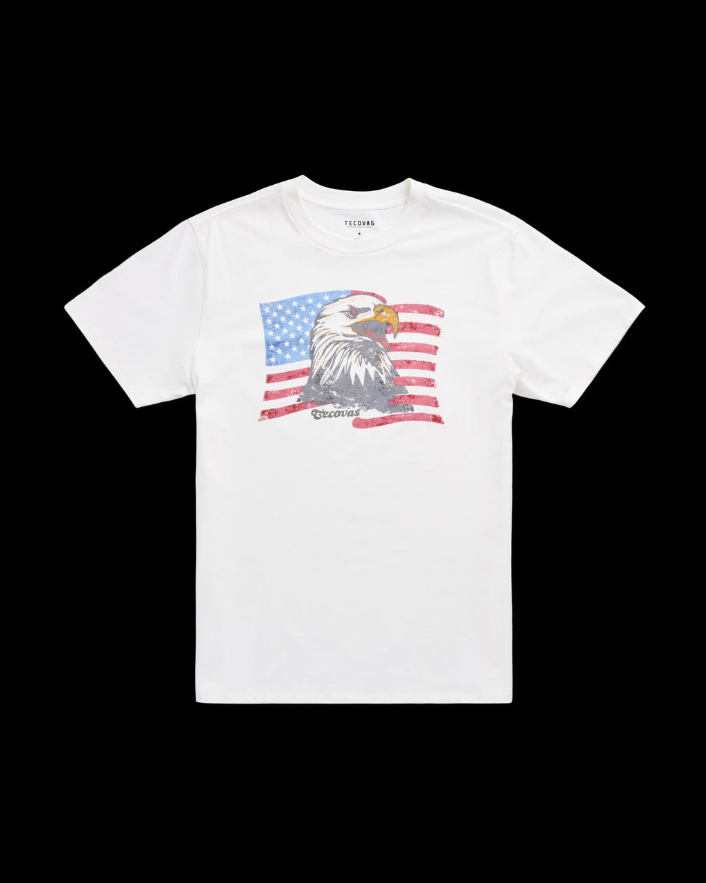 Front view of Men's Eagle T-Shirt - Bone/Multi on plain background