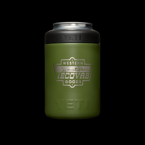 Olive green Yeti bottle with tecovas logo