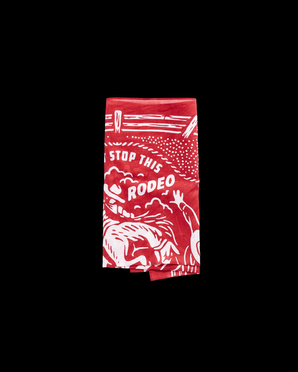 Folded view of Gameday Bandana - Red on plain background