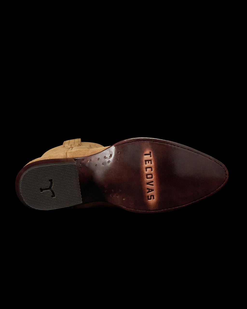 Sole view of The Jamie II - Caramel Suede on plain background