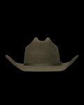 Front view of Cattleman Wool Cowboy Hat - Dark Olive on plain background