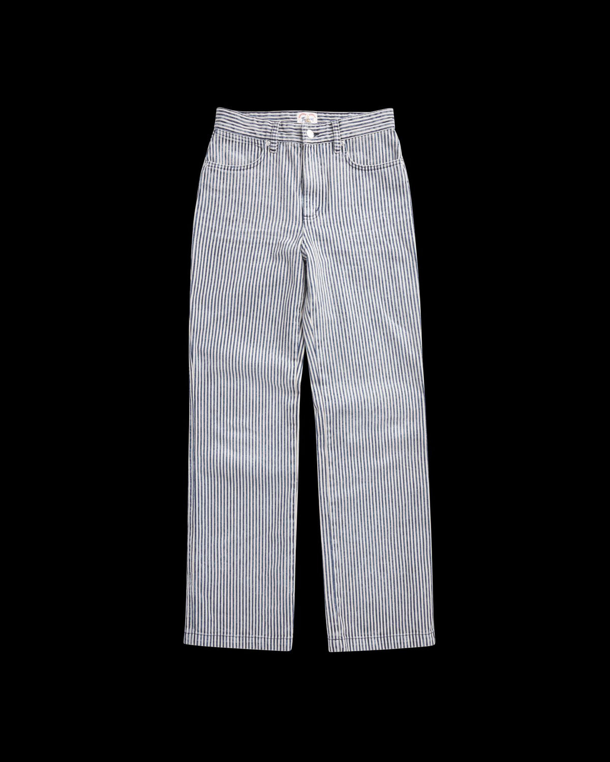 Front view of Women's Vintage High Rise Jean - Blue / White on plain background