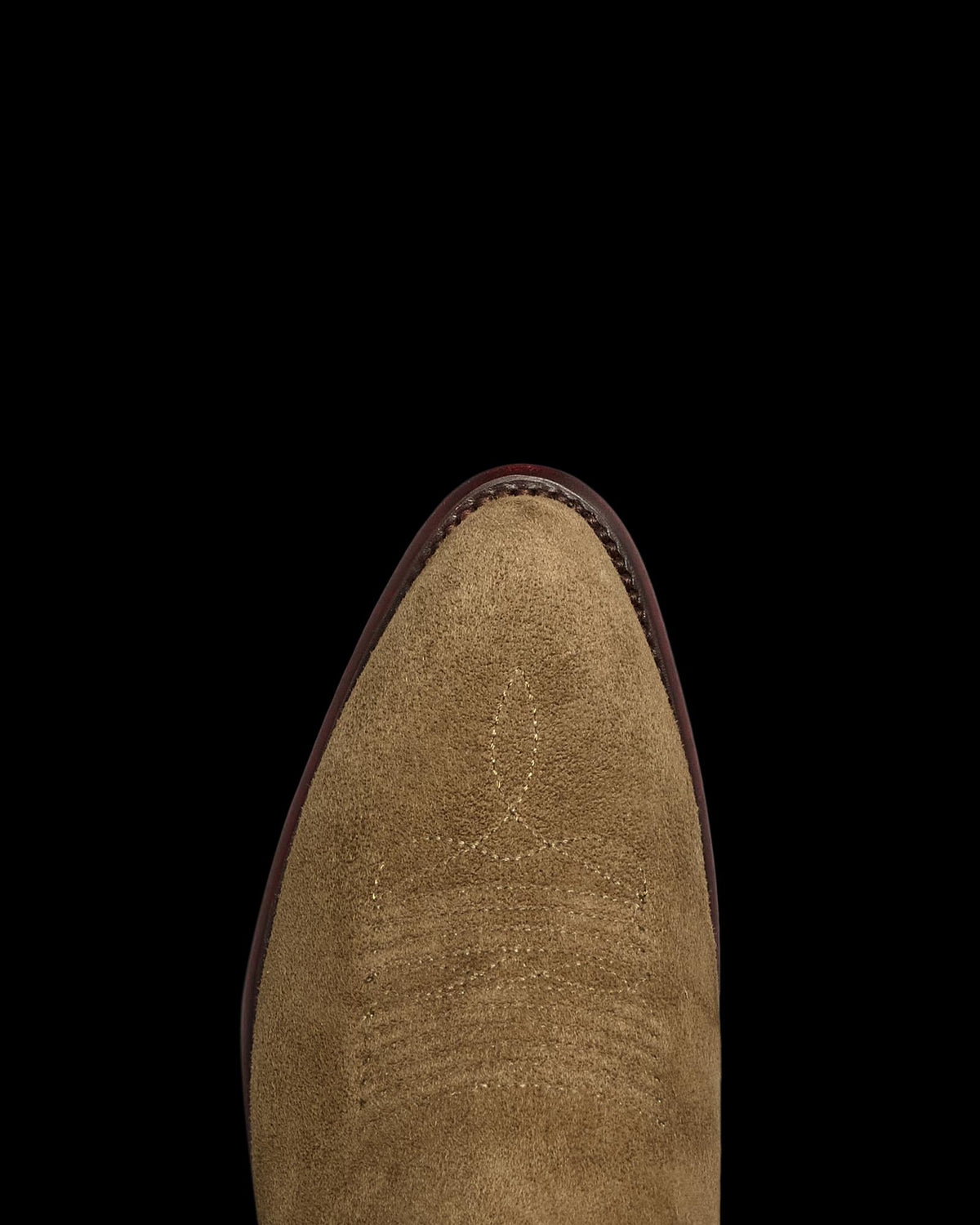 Toe view of The Jamie Crossroad - Olivewood Deer Roughout on plain background