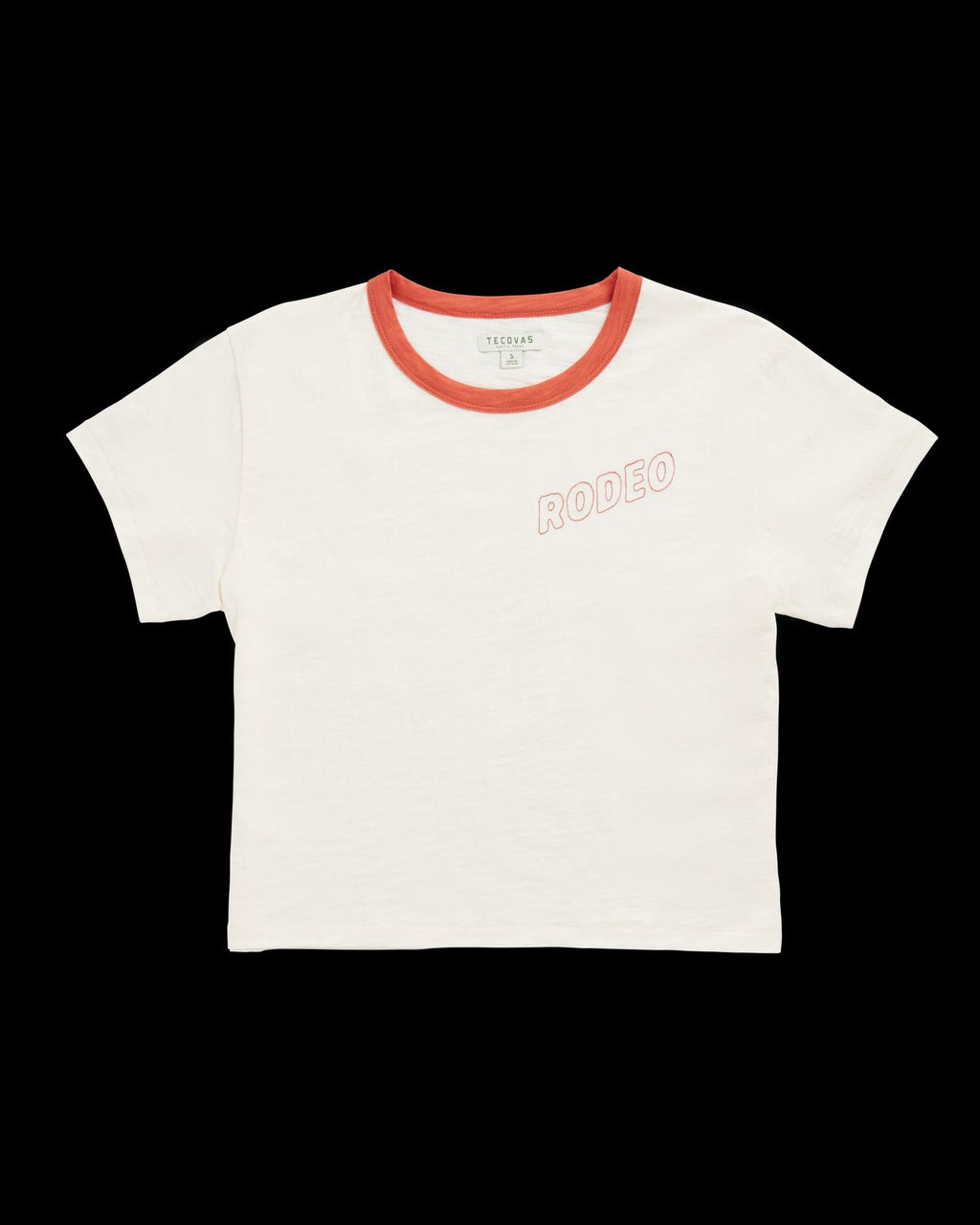 Front view of Women's Vintage Ringer Tee - Bone/Ginger Spice on plain background
