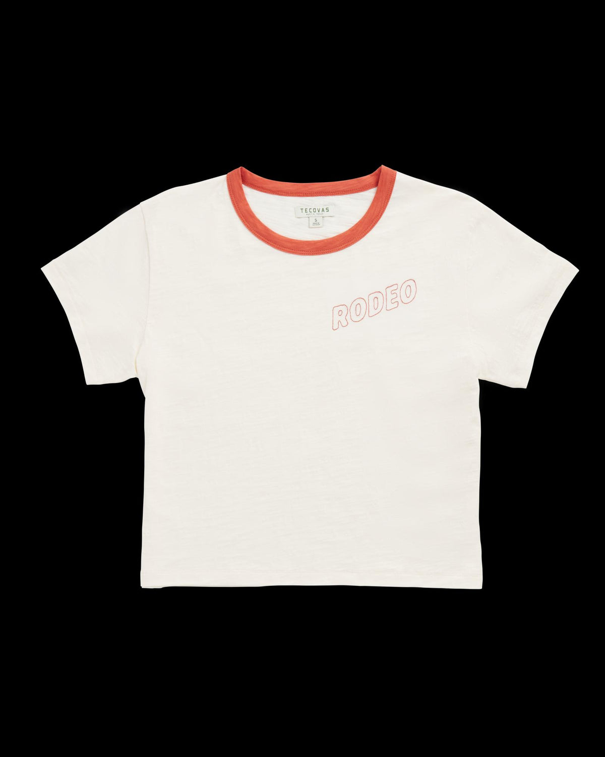 Front view of Women's Vintage Ringer Tee - Bone/Ginger Spice on plain background