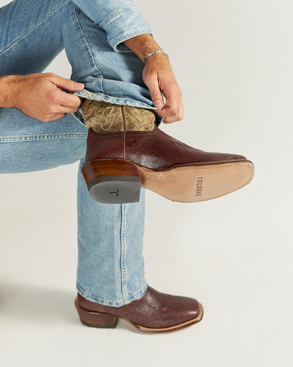 View of The Cody - Mahogany Smooth Ostrich