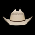 Front view of Cattleman Straw Cowboy Hat - Natural on plain background