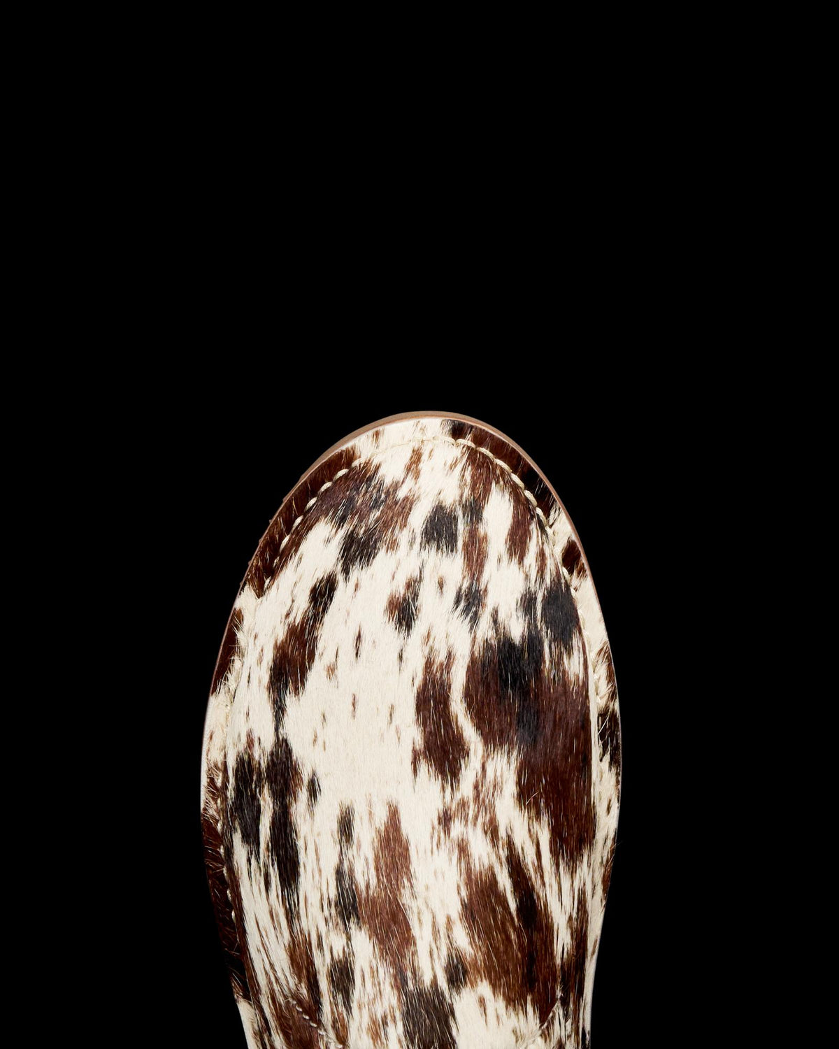 Toe view of The Oliver - Hair on Hide on plain background