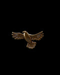 Front view of Hawk Hat Pin - Antique Brass on plain background