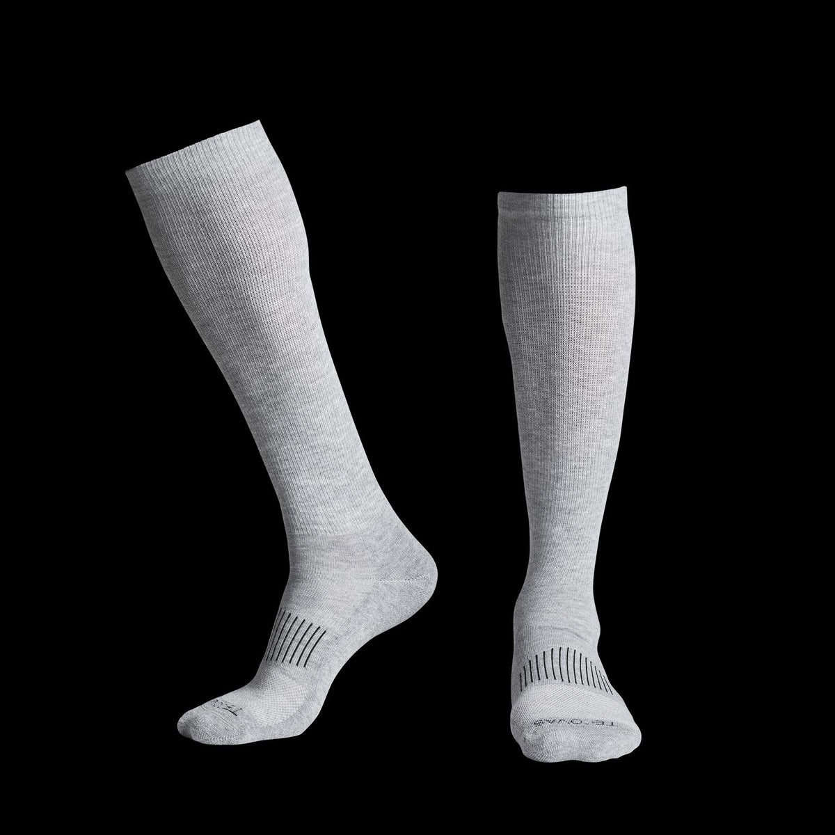 Pair view of Boot Socks - Gray on plain background