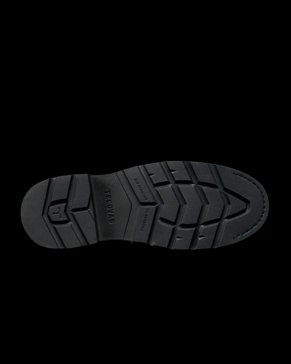 Toe view of The LH WP Round Comp Toe Work Boot - Midnight Cowhide on plain background