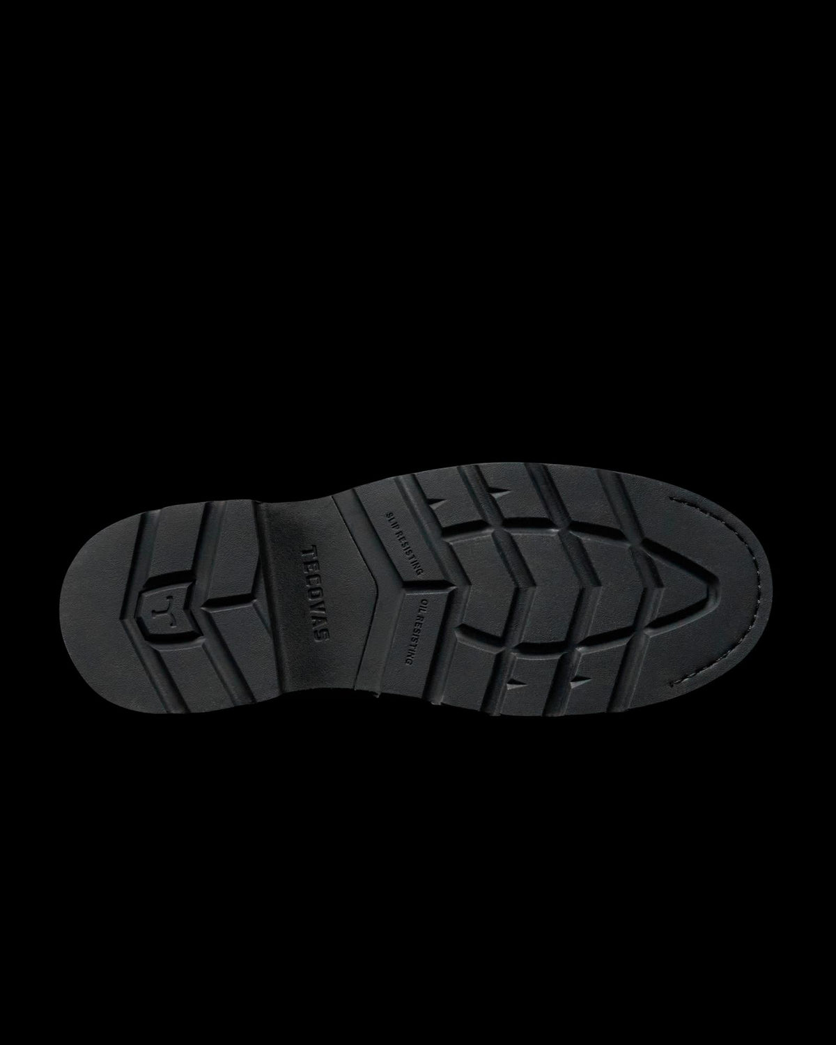 Toe view of The LH WP Round Comp Toe Work Boot - Midnight Cowhide on plain background
