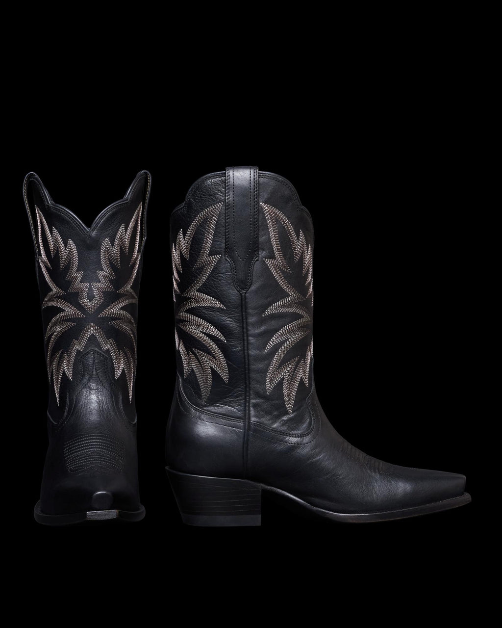 Pair of the sadie boots in the color midnight. 