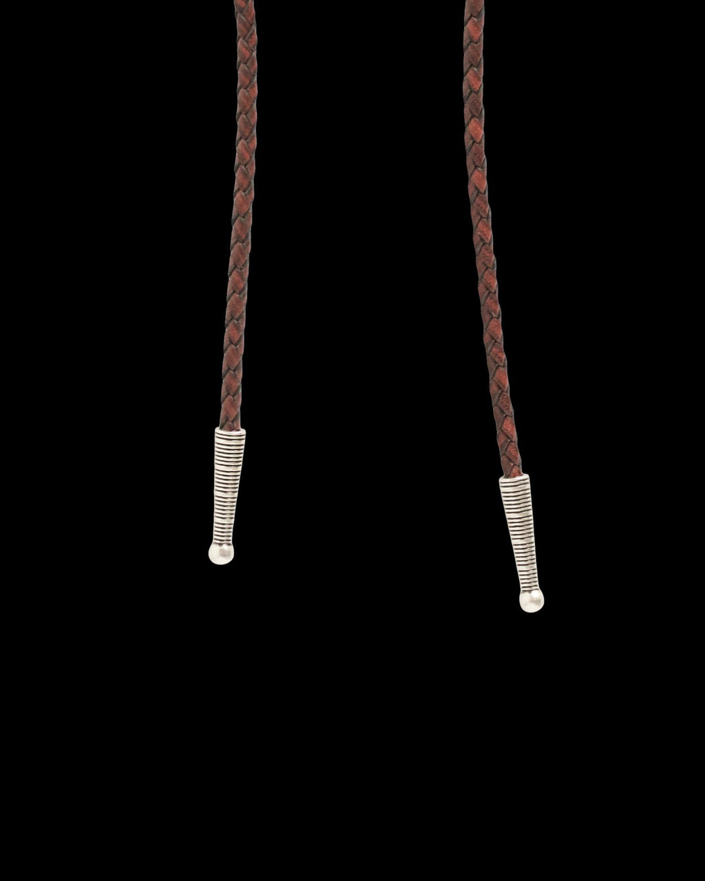 Closeup view of Iron Lamb Kyanite Drop Bolo - Sage/Navy