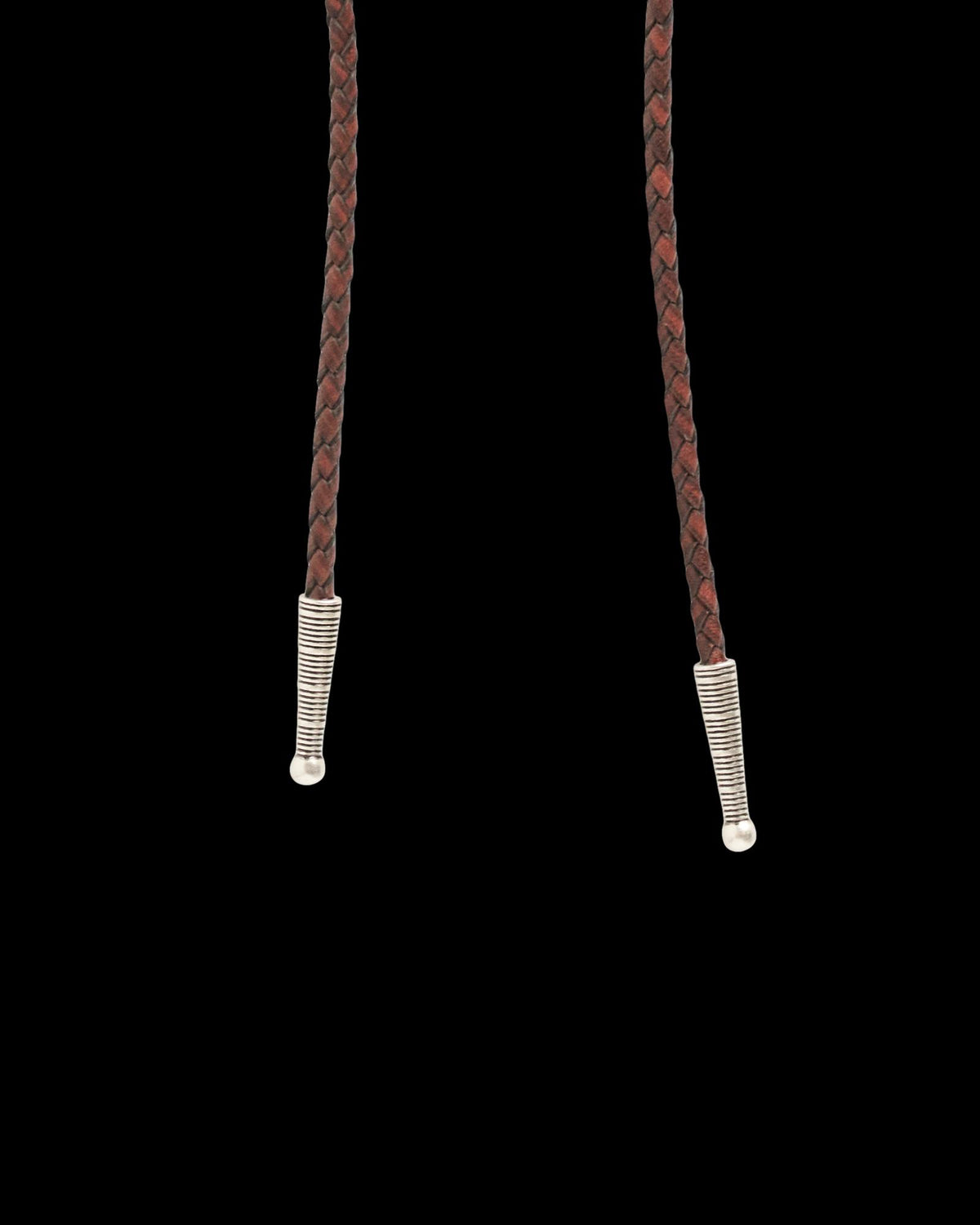 Closeup view of Iron Lamb Kyanite Drop Bolo - Sage/Navy