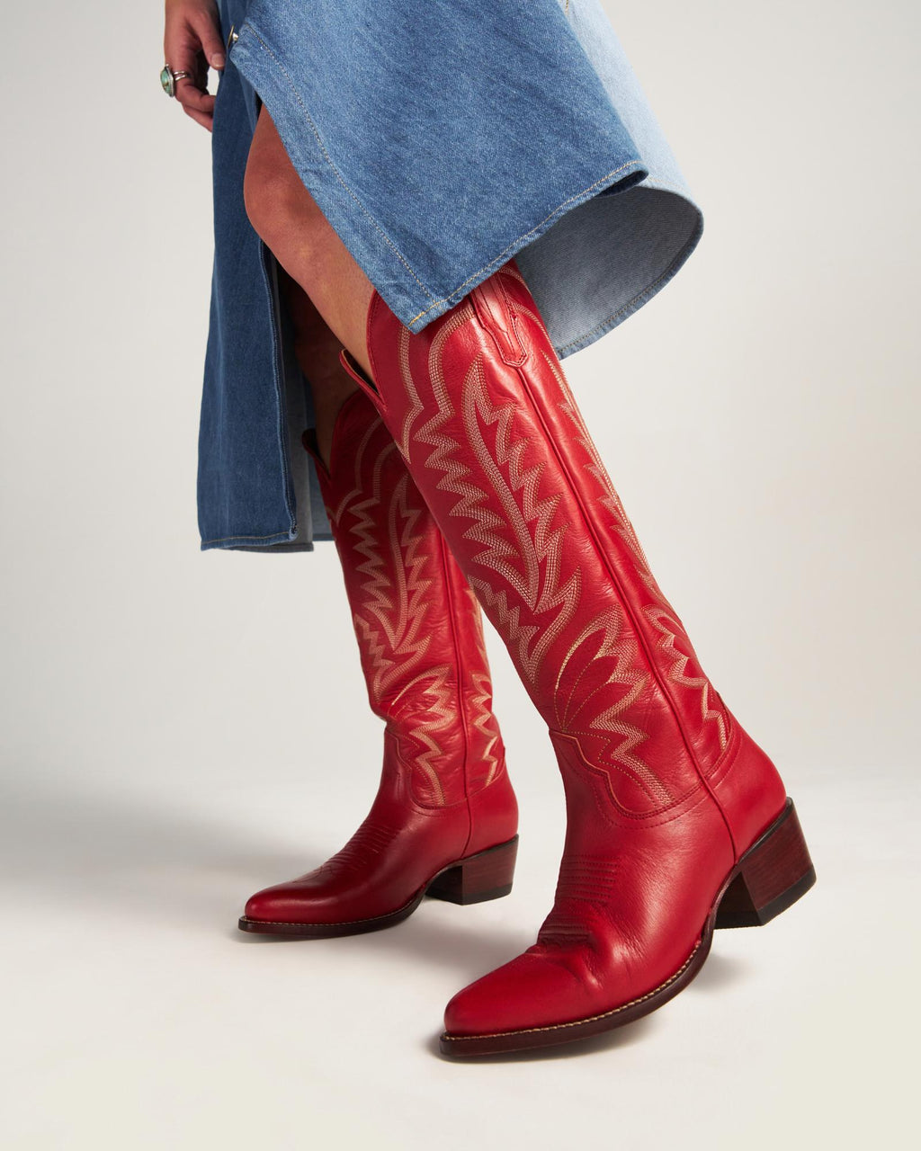 The Abby Wide Calf - Crimson