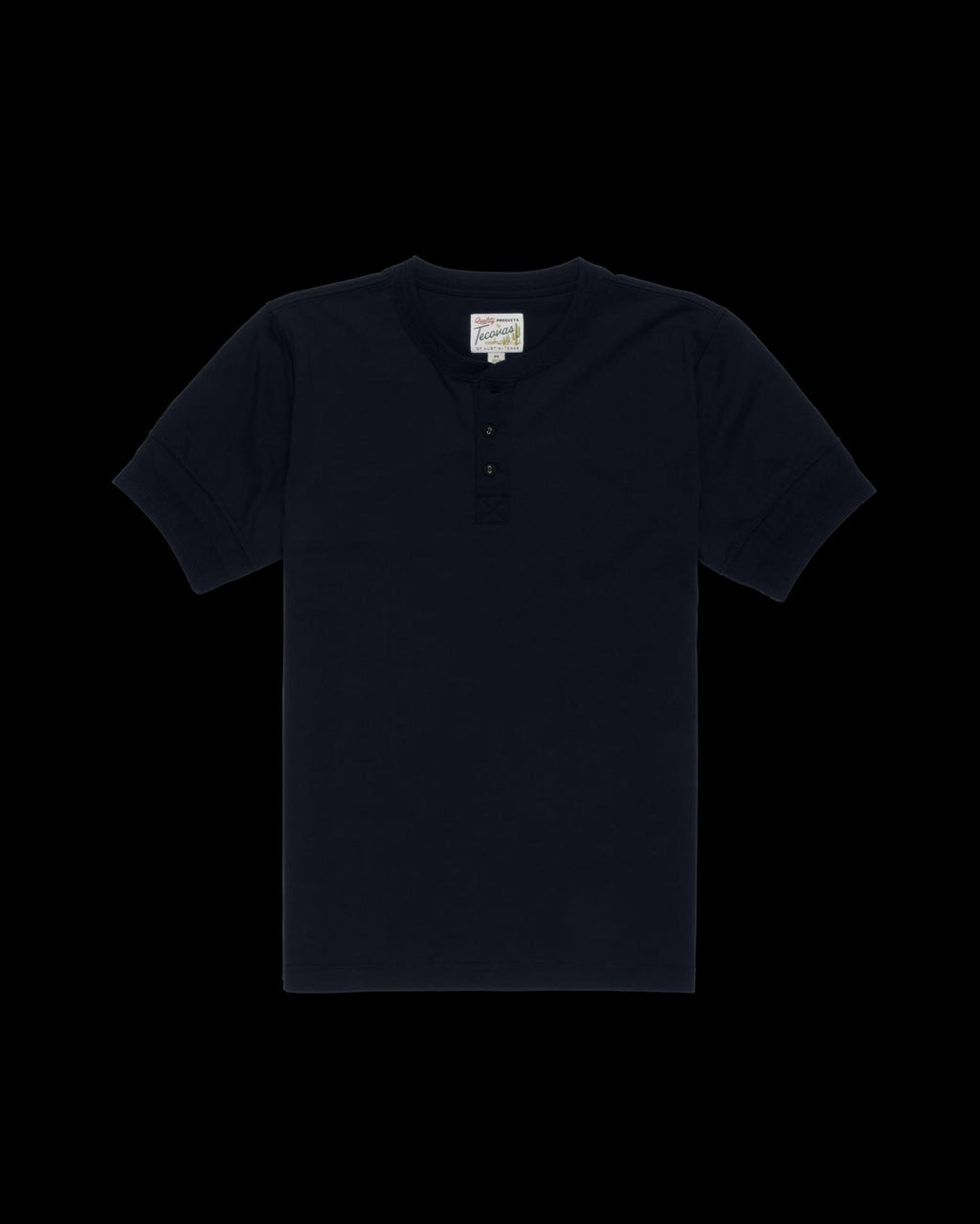 Flatlay of the men's black henley
