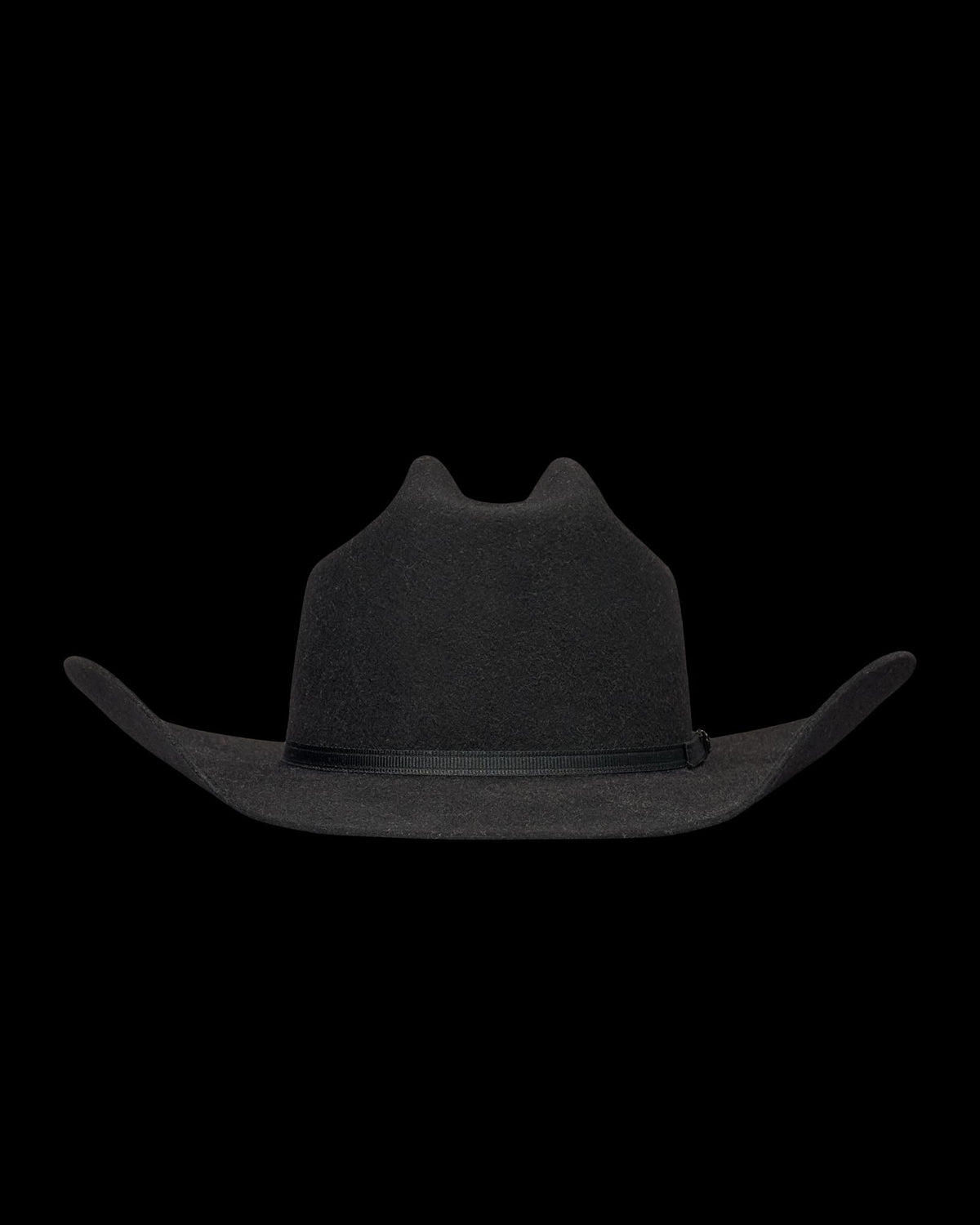 Wide-brimmed black cowboy hat with a slight curve in the brim, set against a plain white background.