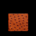 Front view of Ostrich Billfold - Pecan on plain background