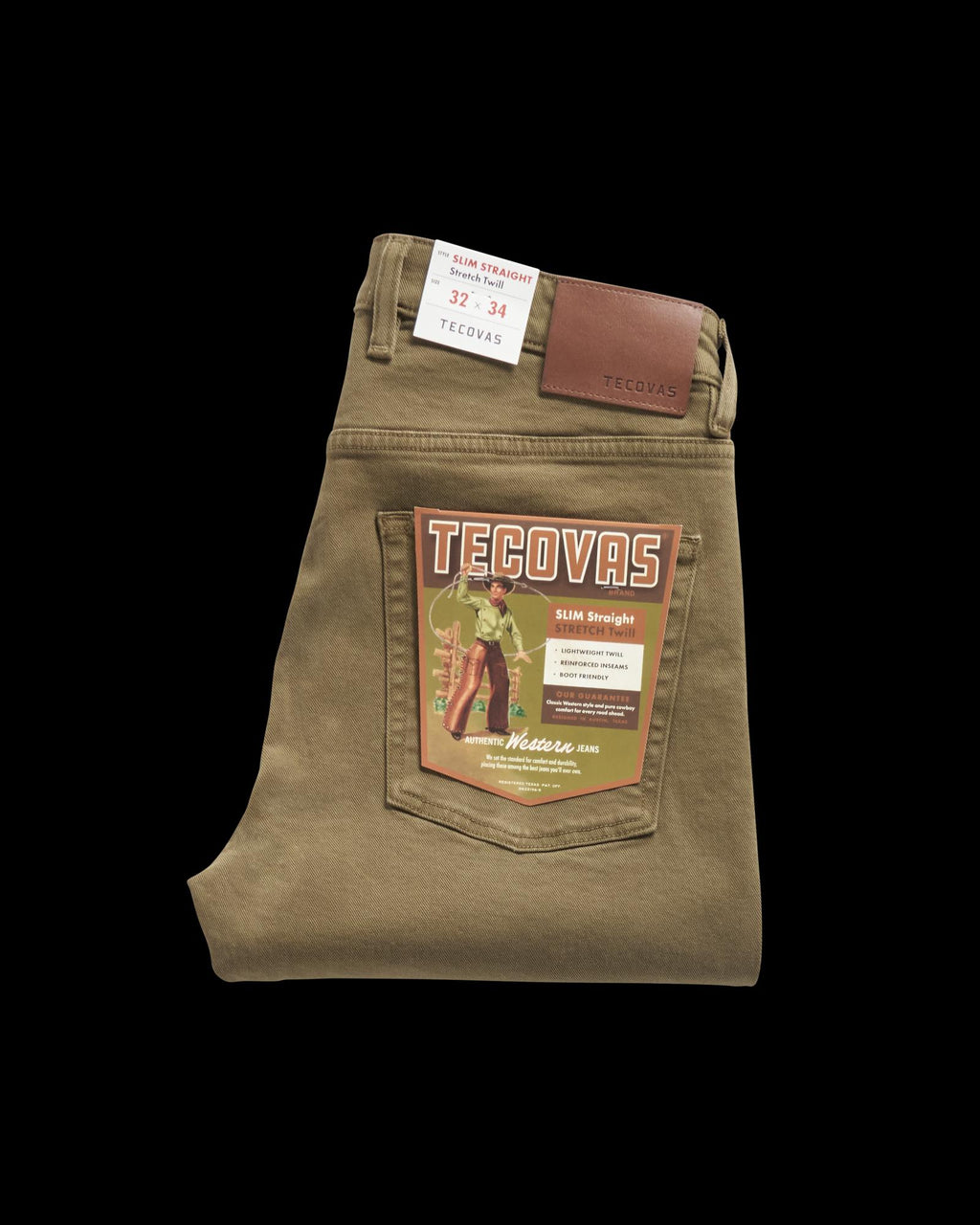 View of Men's Slim Straight Stretch Twill - Olive