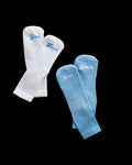 Front view of Yee Haw Hiker Sock - White / Blue on plain background