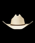 Front view of Cattleman Palm Cowboy Hat - Natural on plain background